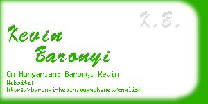 kevin baronyi business card